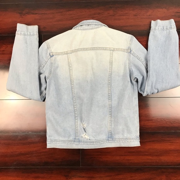 Brandy Melville Jean Denim Distressed Alien Jacket - Picture 7 of 8